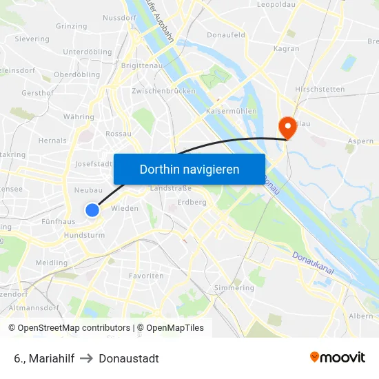 6., Mariahilf to Donaustadt map