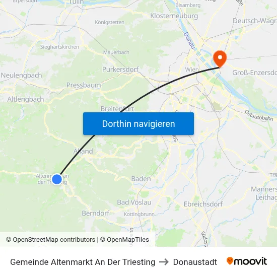 Gemeinde Altenmarkt An Der Triesting to Donaustadt map