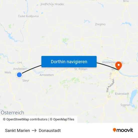Sankt Marien to Donaustadt map