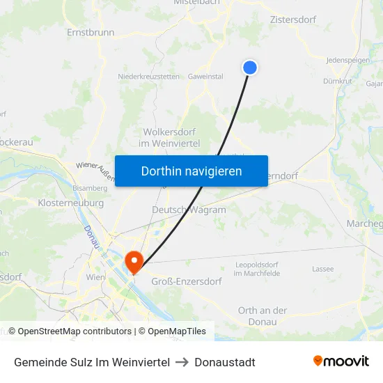 Gemeinde Sulz Im Weinviertel to Donaustadt map