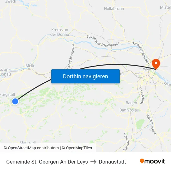 Gemeinde St. Georgen An Der Leys to Donaustadt map