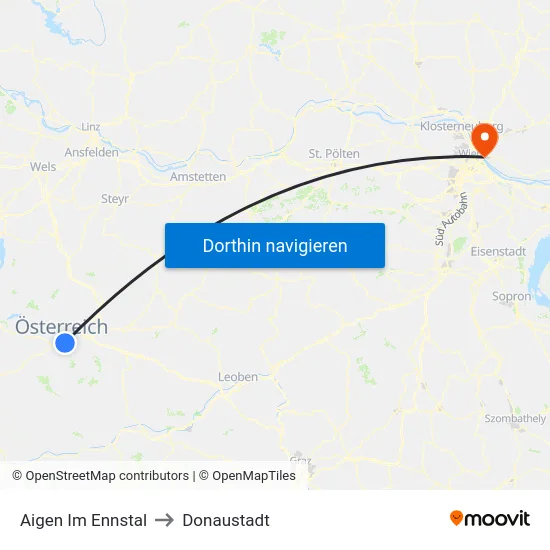 Aigen Im Ennstal to Donaustadt map