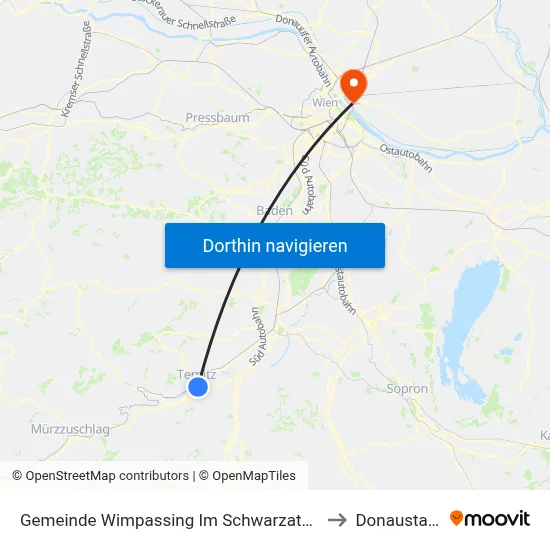 Gemeinde Wimpassing Im Schwarzatale to Donaustadt map