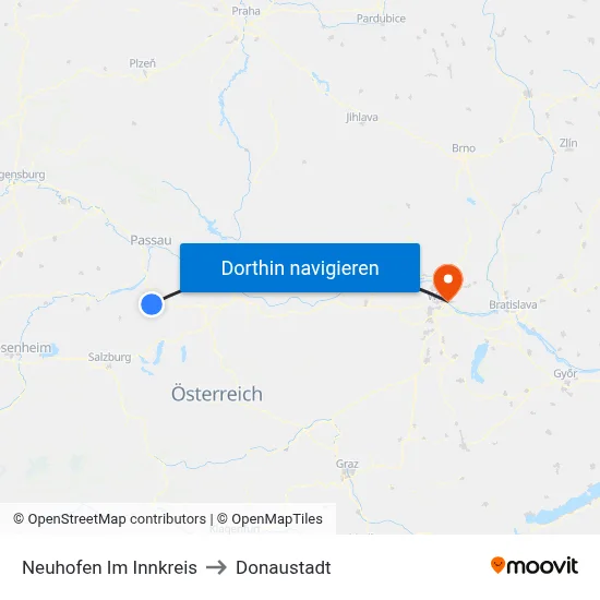 Neuhofen Im Innkreis to Donaustadt map
