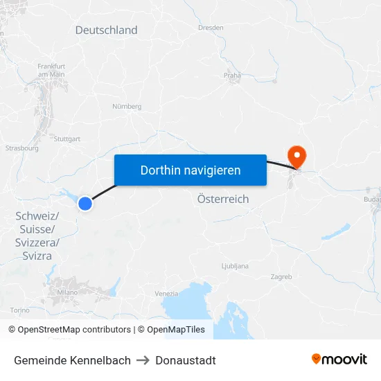 Gemeinde Kennelbach to Donaustadt map