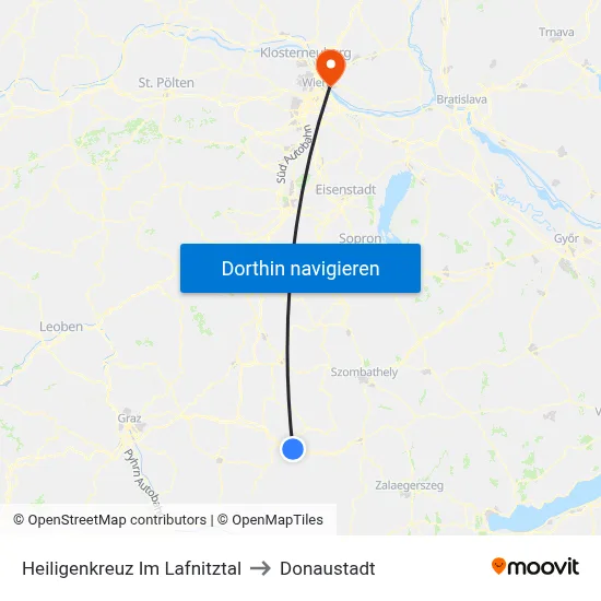 Heiligenkreuz Im Lafnitztal to Donaustadt map