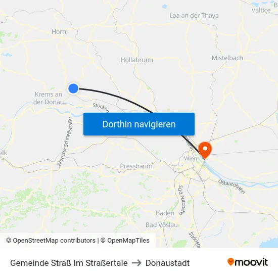 Gemeinde Straß Im Straßertale to Donaustadt map