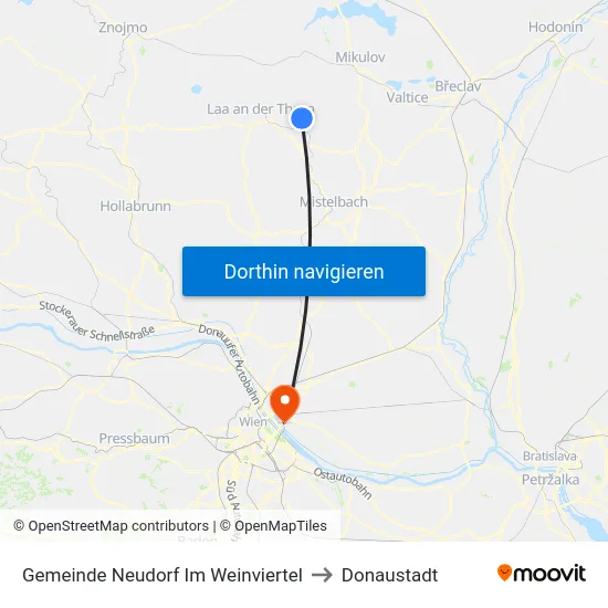 Gemeinde Neudorf Im Weinviertel to Donaustadt map