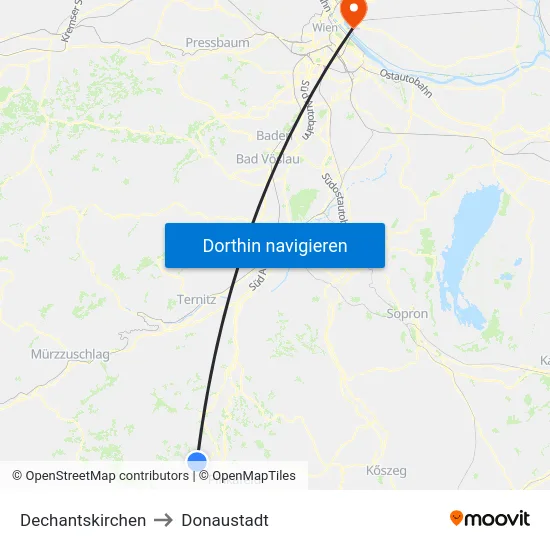 Dechantskirchen to Donaustadt map