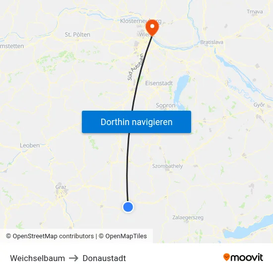 Weichselbaum to Donaustadt map