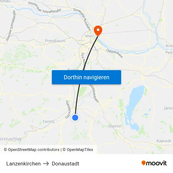 Lanzenkirchen to Donaustadt map