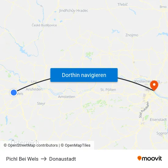 Pichl Bei Wels to Donaustadt map