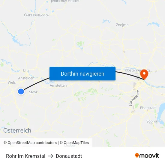 Rohr Im Kremstal to Donaustadt map