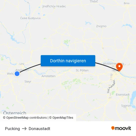 Pucking to Donaustadt map