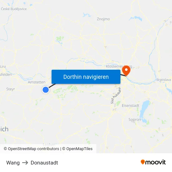 Wang to Donaustadt map