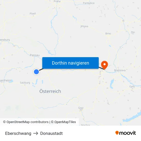 Eberschwang to Donaustadt map