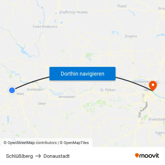 Schlüßlberg to Donaustadt map