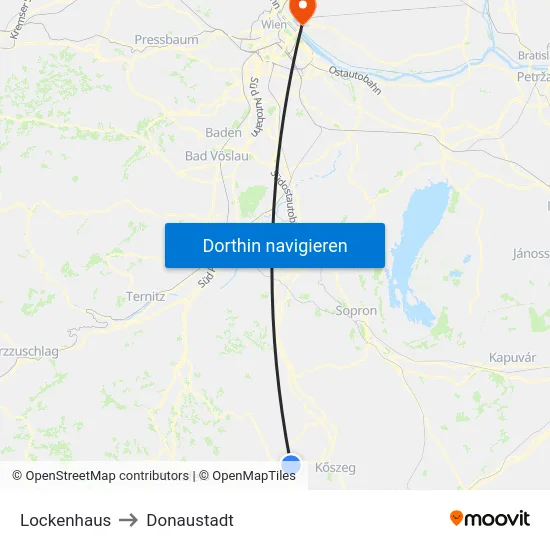Lockenhaus to Donaustadt map