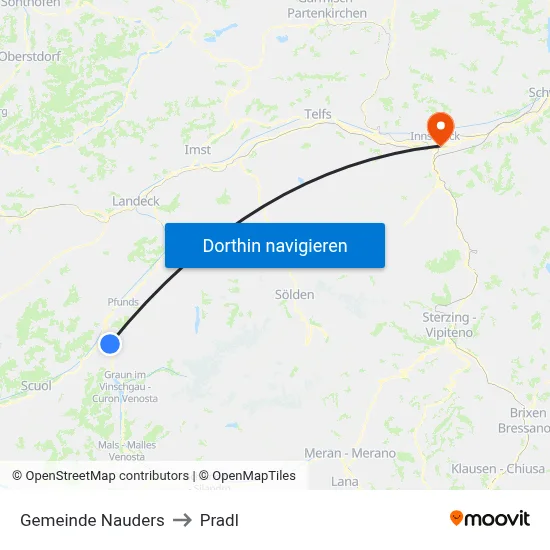 Gemeinde Nauders to Pradl map