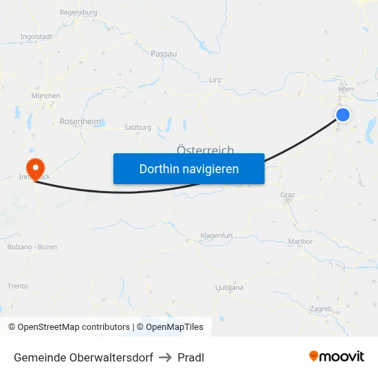 Gemeinde Oberwaltersdorf to Pradl map