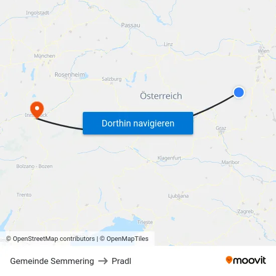 Gemeinde Semmering to Pradl map