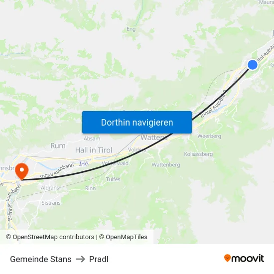 Gemeinde Stans to Pradl map