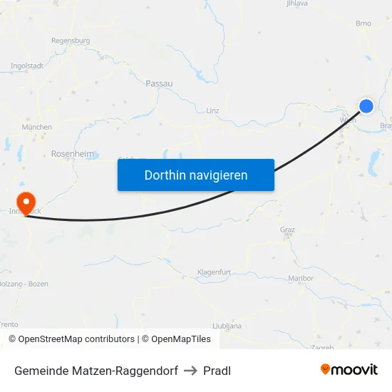 Gemeinde Matzen-Raggendorf to Pradl map