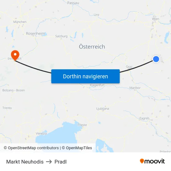 Markt Neuhodis to Pradl map