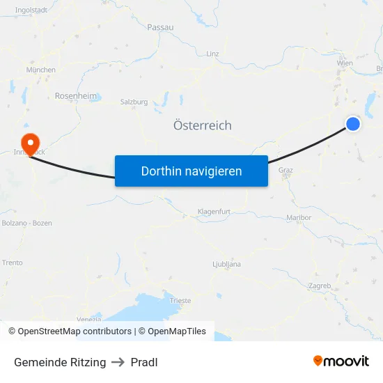 Gemeinde Ritzing to Pradl map