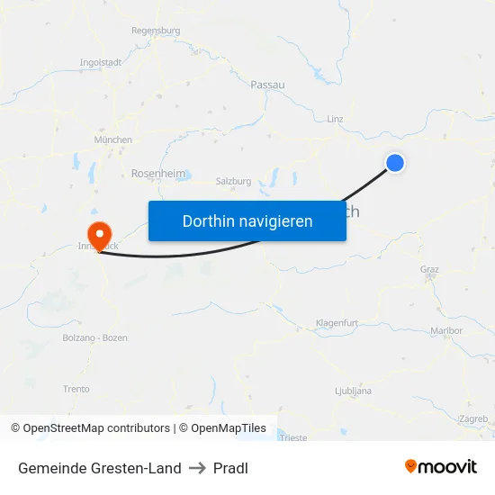Gemeinde Gresten-Land to Pradl map