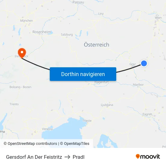 Gersdorf An Der Feistritz to Pradl map