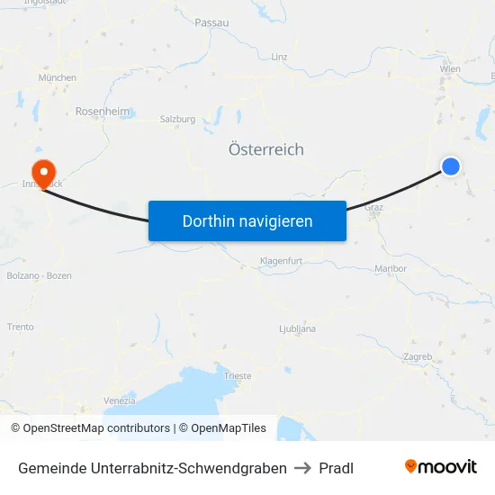 Gemeinde Unterrabnitz-Schwendgraben to Pradl map