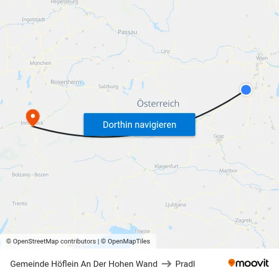 Gemeinde Höflein An Der Hohen Wand to Pradl map