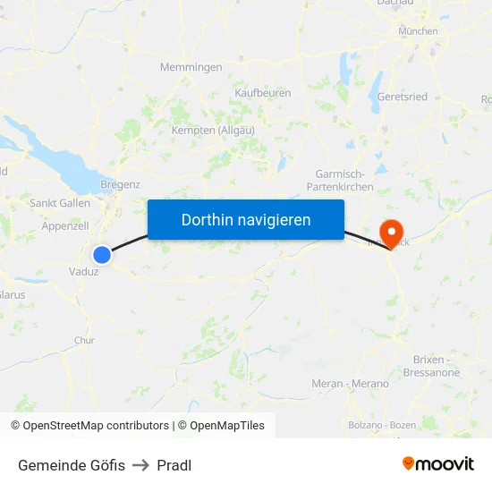 Gemeinde Göfis to Pradl map