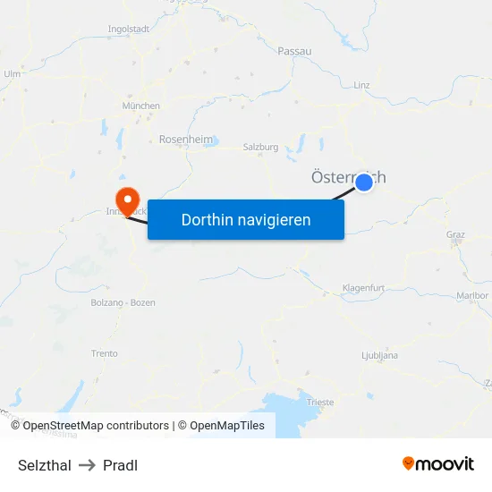 Selzthal to Pradl map