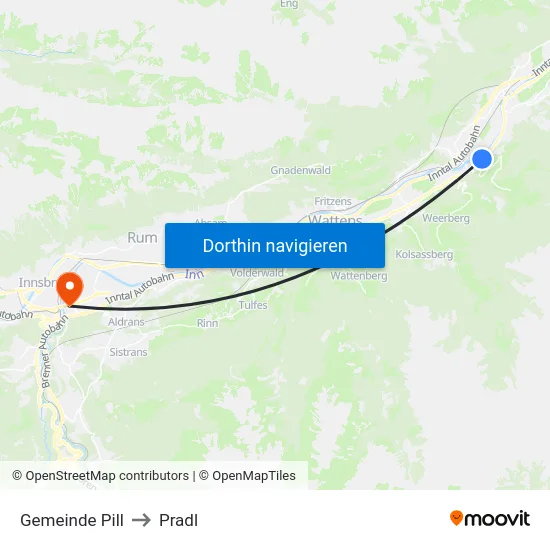 Gemeinde Pill to Pradl map