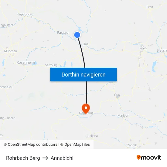 Rohrbach-Berg to Annabichl map