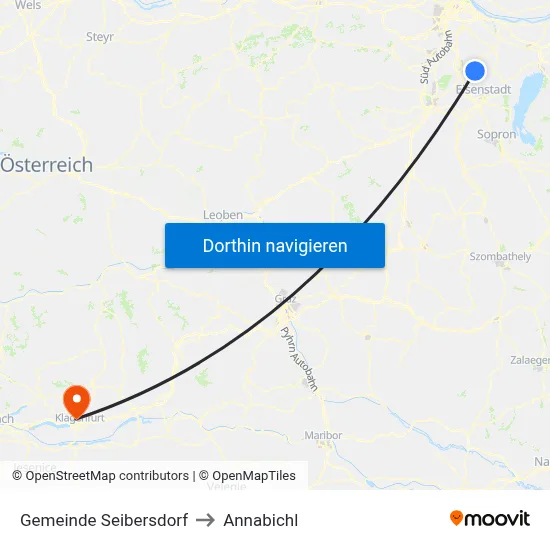 Gemeinde Seibersdorf to Annabichl map