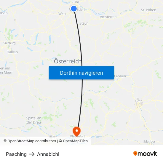 Pasching to Annabichl map