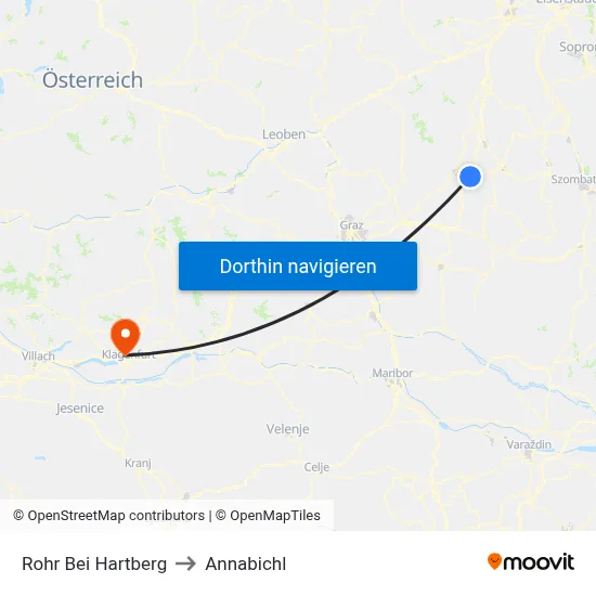 Rohr Bei Hartberg to Annabichl map