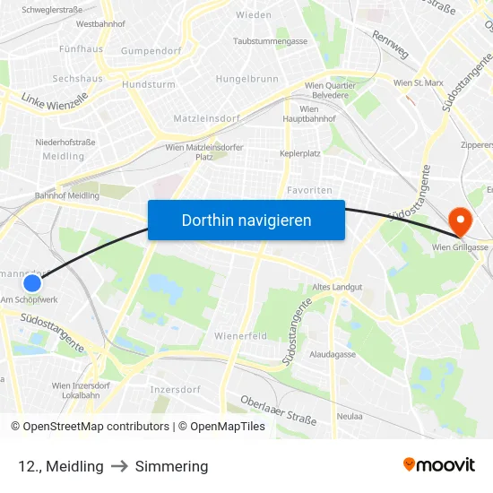 12., Meidling to Simmering map