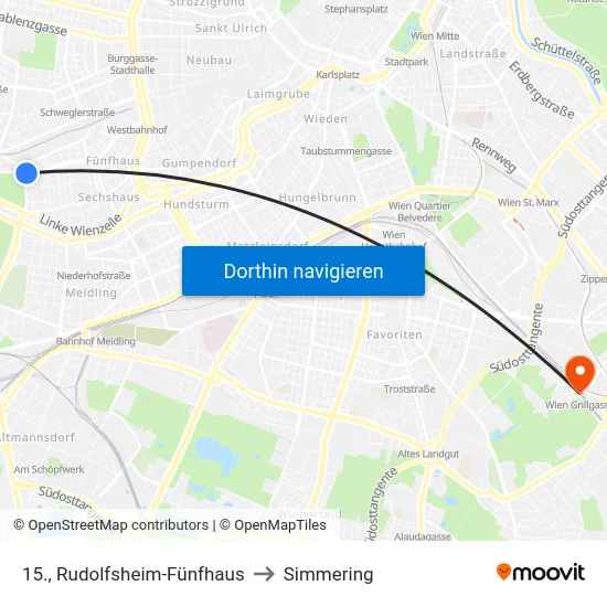 15., Rudolfsheim-Fünfhaus to Simmering map
