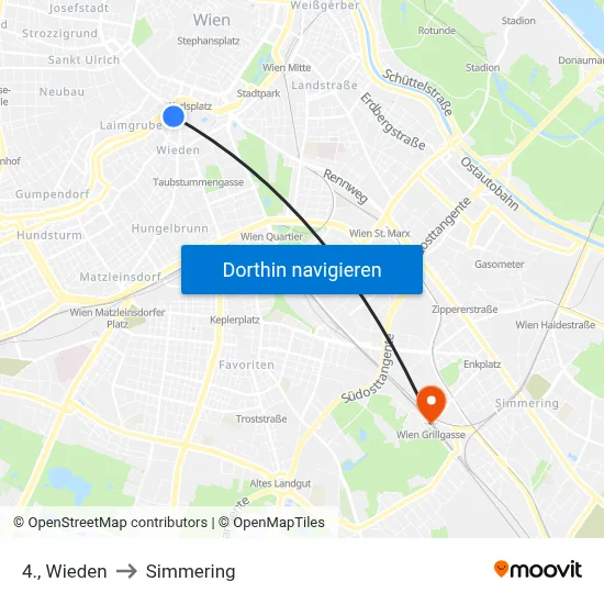4., Wieden to Simmering map