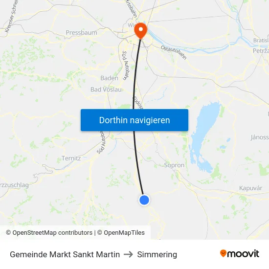 Gemeinde Markt Sankt Martin to Simmering map
