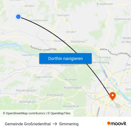 Gemeinde Großriedenthal to Simmering map