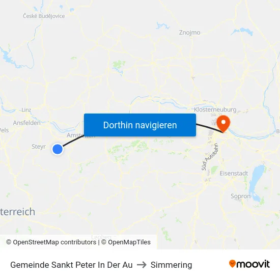 Gemeinde Sankt Peter In Der Au to Simmering map