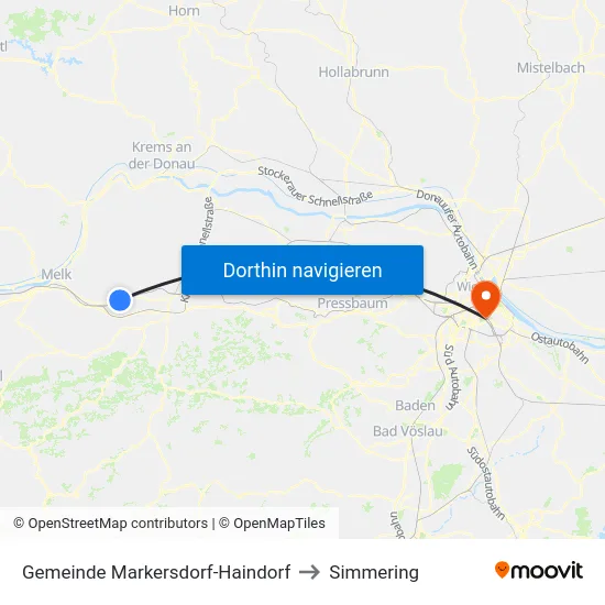 Gemeinde Markersdorf-Haindorf to Simmering map