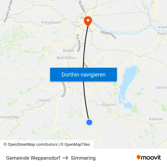 Gemeinde Weppersdorf to Simmering map