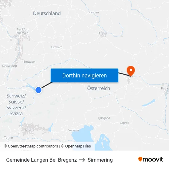 Gemeinde Langen Bei Bregenz to Simmering map