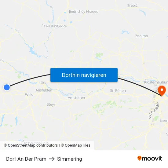Dorf An Der Pram to Simmering map